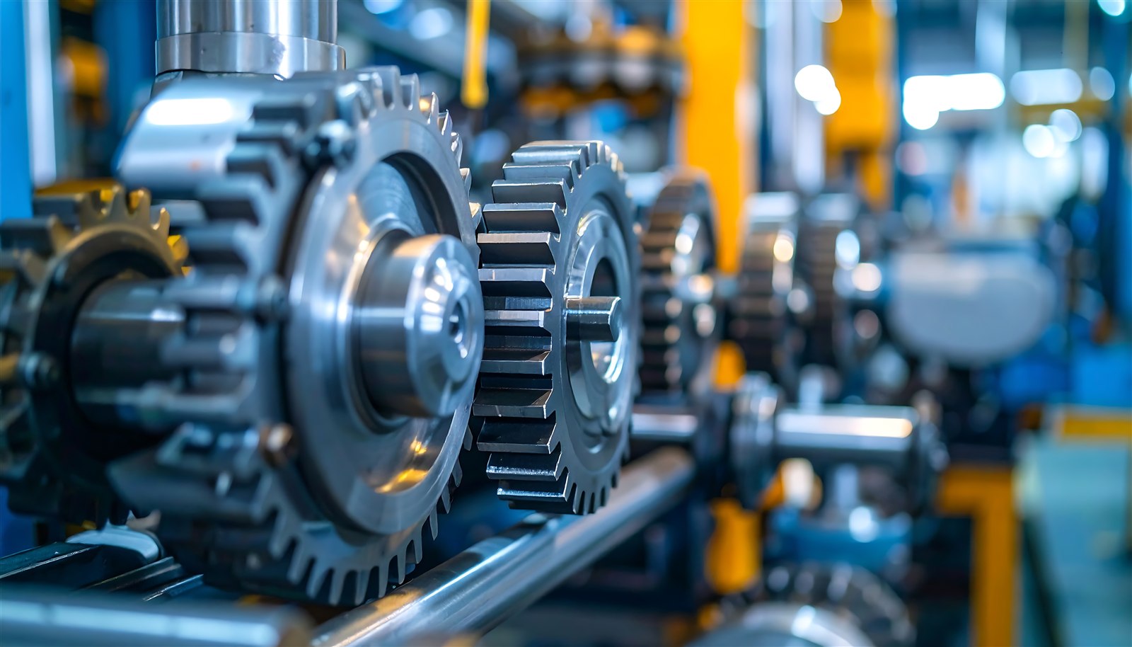 Engrenagens de um motor industrial